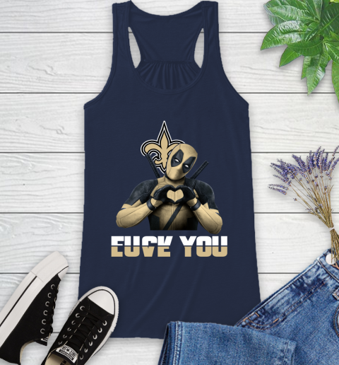 NHL New Orleans Saints Deadpool Love You Fuck You Football Sports Racerback Tank 9
