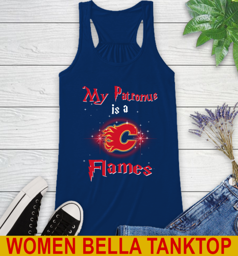 NHL Hockey Harry Potter My Patronus Is A Calgary Flames Racerback Tank 7