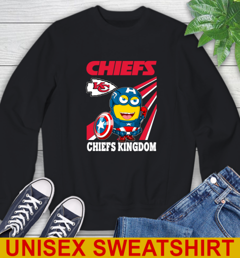 NFL Football Kansas City Chiefs Captain America Marvel Avengers Minion Shirt Sweatshirt