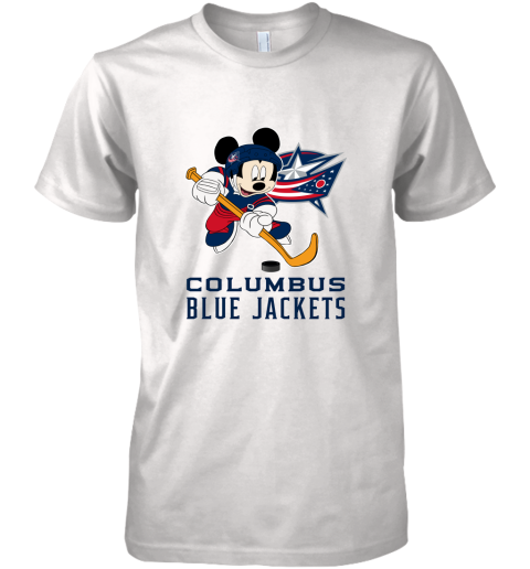 NHL Hockey Mickey Mouse Team Columbus Blue Jackets Premium Men's T-Shirt