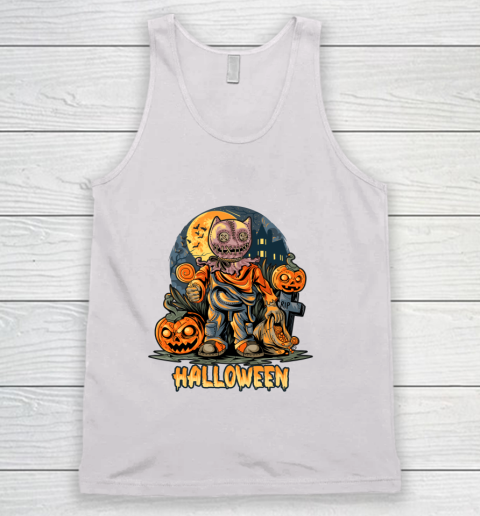 Pumpkin Cat Character for Halloween Tank Top