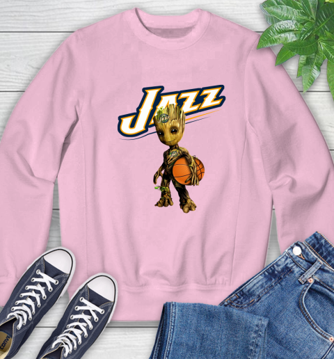 Utah Jazz NBA Basketball Groot Marvel Guardians Of The Galaxy Sweatshirt 9