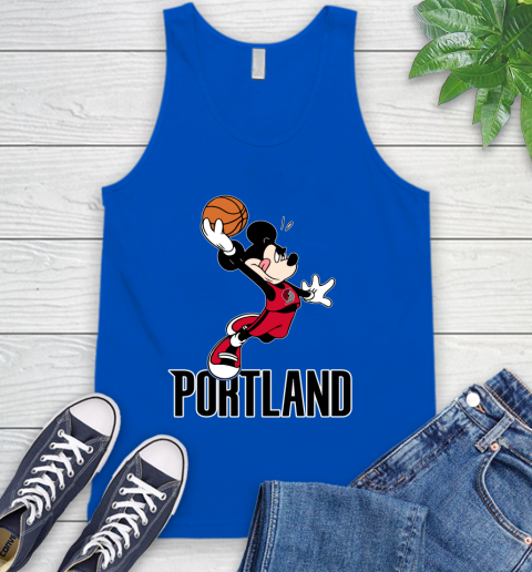 NBA Basketball Portland Trail Blazers Cheerful Mickey Mouse Shirt Tank Top 5