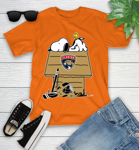 Florida Panthers NHL Hockey Snoopy Woodstock The Peanuts Movie Youth T-Shirt 7