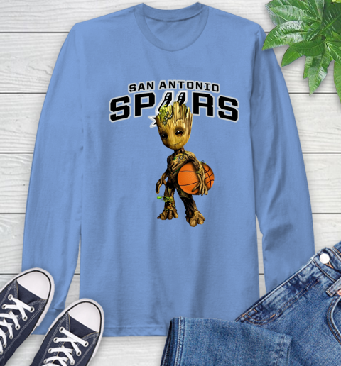 San Antonio Spurs NBA Basketball Groot Marvel Guardians Of The Galaxy Long Sleeve T-Shirt 11