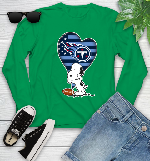 Tennessee Titans NFL Football The Peanuts Movie Adorable Snoopy Youth Long Sleeve 6