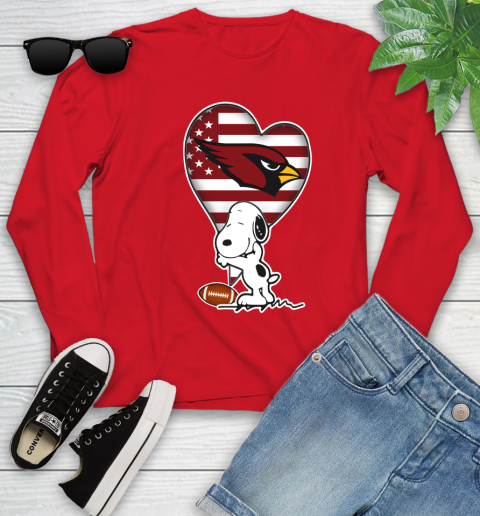 Arizona Cardinals NFL Football The Peanuts Movie Adorable Snoopy Youth Long Sleeve 11