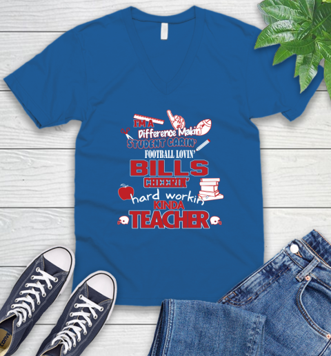 Buffalo Bills NFL I'm A Difference Making Student Caring Football Loving Kinda Teacher V-Neck T-Shirt 5