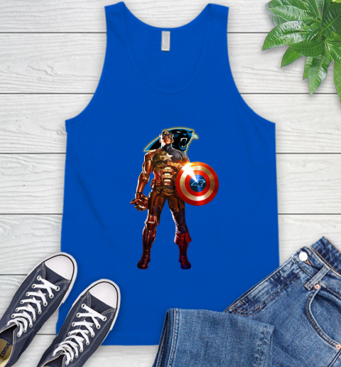 NFL Captain America Marvel Avengers Endgame Football Sports Carolina Panthers Tank Top 5
