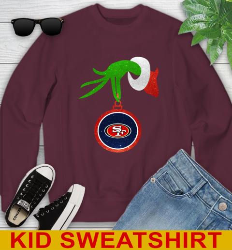 San Francisco 49ers Grinch Merry Christmas NFL Football Youth Sweatshirt 5