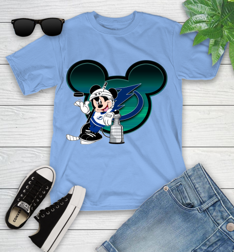 NHL Tampa Bay Lightning Stanley Cup Mickey Mouse Disney Hockey T Shirt Youth T-Shirt 11