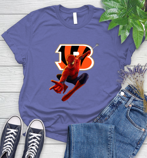 NFL Spider Man Avengers Endgame Football Cincinnati Bengals Women's T-Shirt 11
