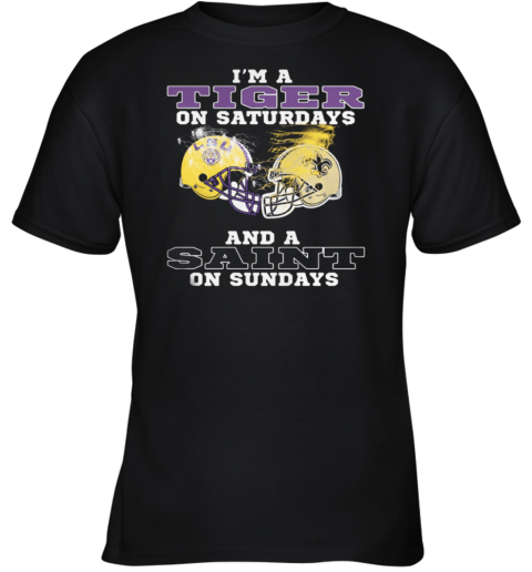New Orleans Saints Im A Tiger On Saturdays Youth T-Shirt
