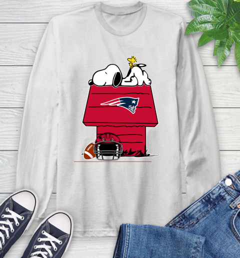 New England Patriots NFL Football Snoopy Woodstock The Peanuts Movie Long Sleeve T-Shirt