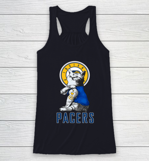 NBA Basketball My Cat Loves Indiana Pacers Racerback Tank 7