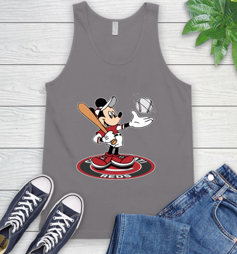MLB Baseball Cincinnati Reds Cheerful Mickey Disney Shirt Tank Top - Image 8