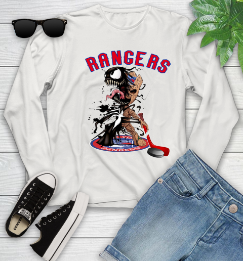 NHL New York Rangers Hockey Venom Groot Guardians Of The Galaxy Youth Long Sleeve 12