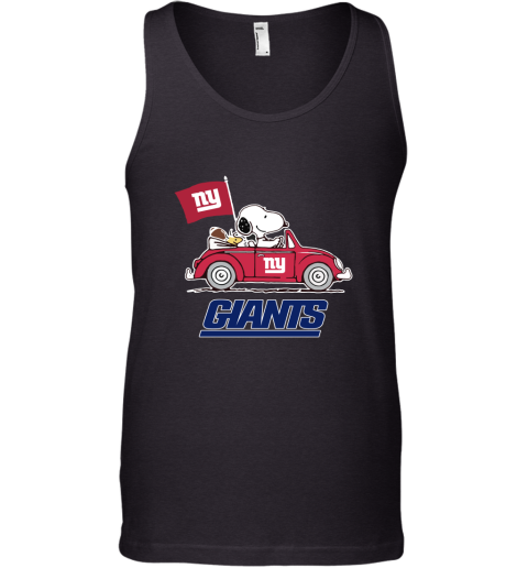 Snoopy And Woodstock Ride The New York Giants Car NFL Tank Top