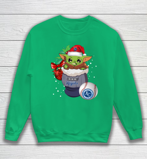 Kansas City Royals Christmas Baby Yoda Star Wars Funny Happy MLB Sweatshirt 6