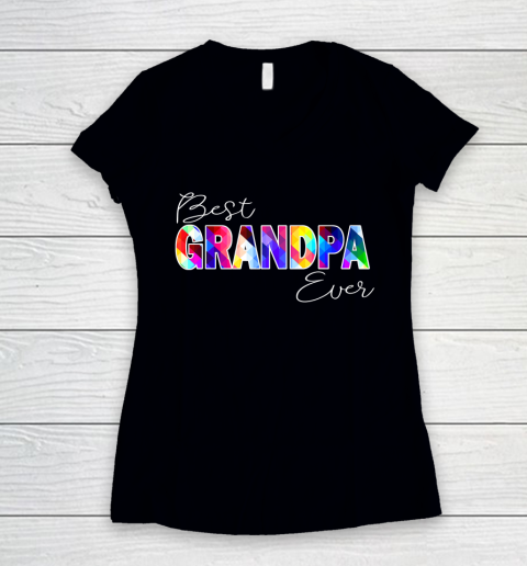 GrandFather gift shirt Mens Best Grandpa Ever, Matching Grand dad Baby Love Geometric T Shirt Women's V-Neck T-Shirt