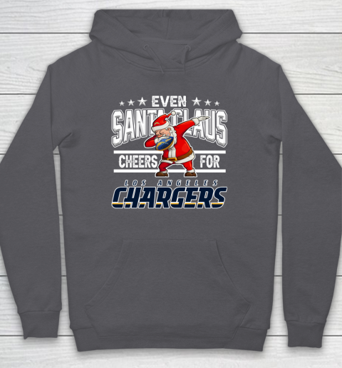 Los Angeles Chargers Even Santa Claus Cheers For Christmas NFL Hoodie 4
