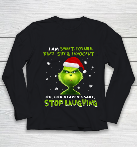 I Am Sweet Lovable Kind Shy Innocent Grinch Christmas Youth Long Sleeve