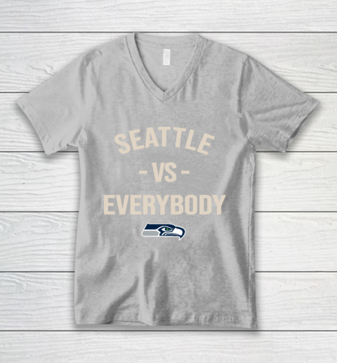 Seattle Seahawks Vs Everybody V-Neck T-Shirt 3