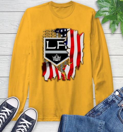 Los Angeles Kings NHL Hockey American Flag Long Sleeve T-Shirt 2