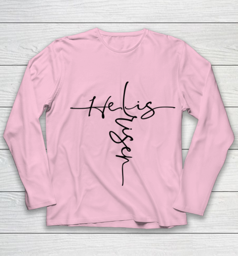 Easter He is Risen Cross Christian Youth Long Sleeve 6