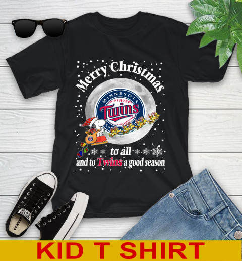 Minnesota Twins Merry Christmas To All And To Twins A Good Season MLB Baseball Sports Youth T-Shirt