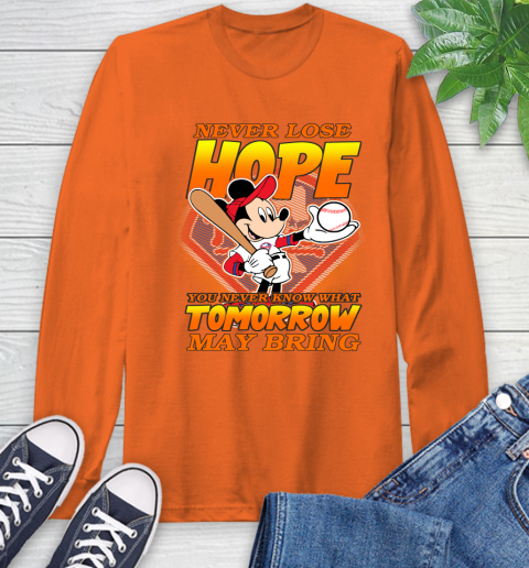 Philadelphia Phillies MLB Baseball Mickey Disney Never Lose Hope Long Sleeve T-Shirt 4