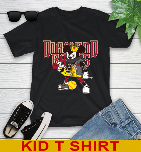 Arizona Diamondbacks MLB Baseball Mickey Peace Sign Sports Youth T-Shirt 2