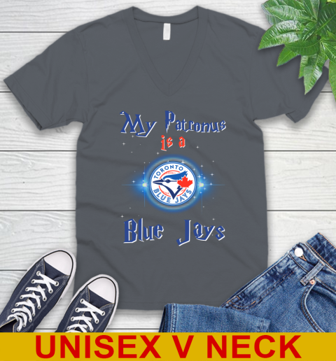 MLB Baseball Harry Potter My Patronus Is A Toronto Blue Jays V-Neck T-Shirt 4