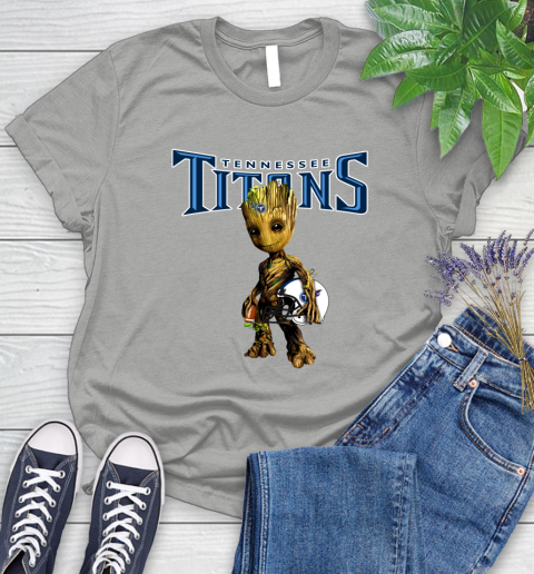 Tennessee Titans NFL Football Groot Marvel Guardians Of The Galaxy Women's T-Shirt 10