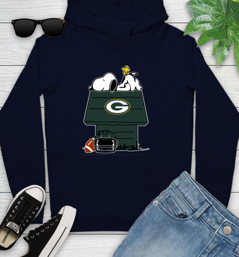Green Bay Packers NFL Football Snoopy Woodstock The Peanuts Movie Youth Hoodie 4