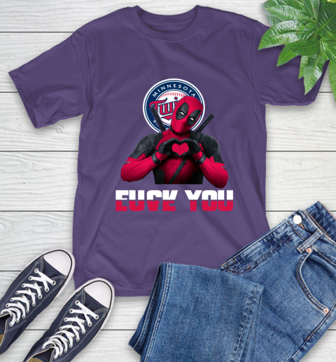 MLB Minnesota Twins Deadpool Love You Fuck You Baseball Sports T-Shirt 5