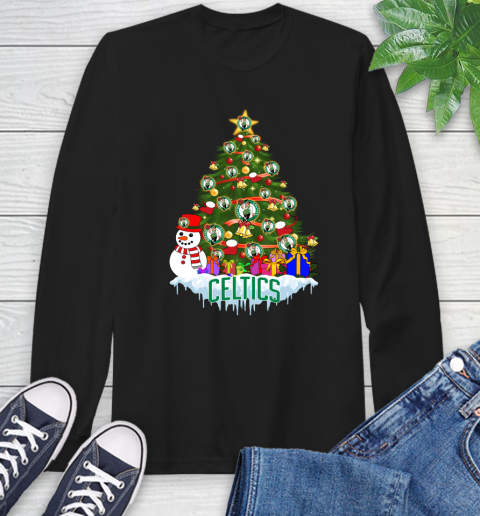 Boston Celtics Merry Christmas NBA Basketball Sports Long Sleeve T-Shirt 2