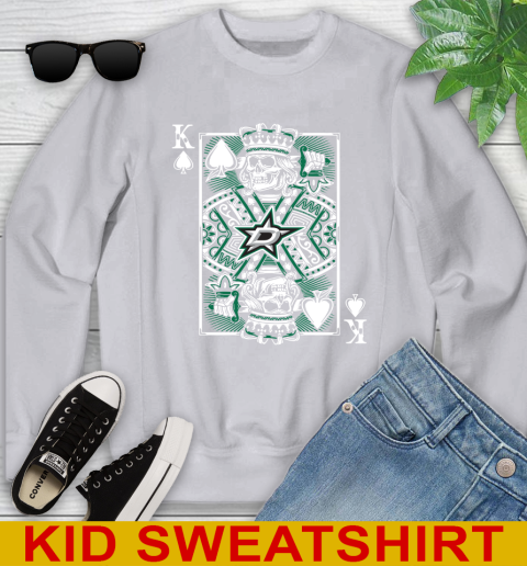 Dallas Stars NHL Hockey The King Of Spades Death Cards Shirt Youth Sweatshirt 3