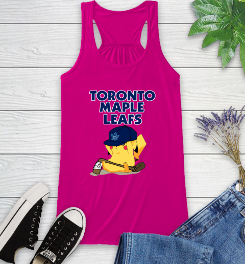 NHL Pikachu Hockey Sports Toronto Maple Leafs Racerback Tank 8