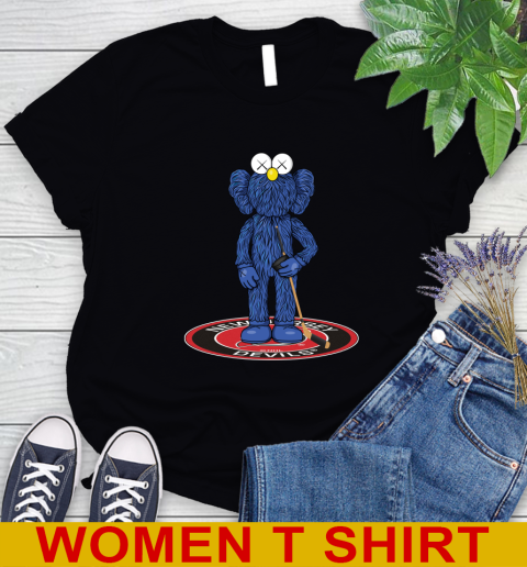 NHL Hockey New Jersey Devils Kaws Bff Blue Figure Shirt Women's T-Shirt 2