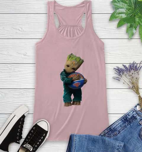 NBA Groot Guardians Of The Galaxy Basketball Sports New York Knicks Racerback Tank 11
