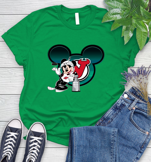 NHL New Jersey Devils Stanley Cup Mickey Mouse Disney Hockey T Shirt Women's T-Shirt 6