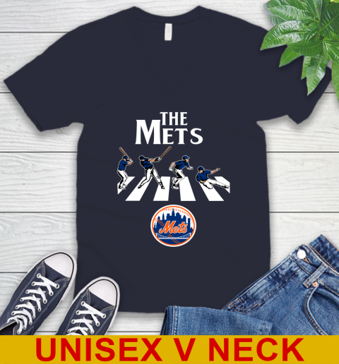 MLB Baseball New York Mets The Beatles Rock Band Shirt V-Neck T-Shirt 2