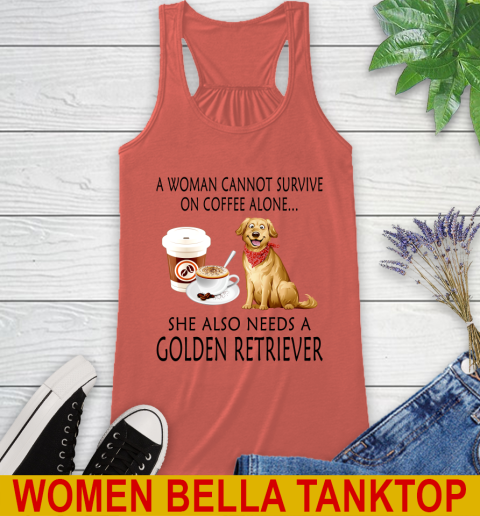 Women cannot survive on coffee alone she also need a GOLDEN tshirt 38