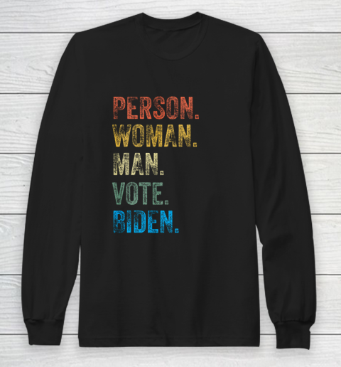 Person Woman Man Vote Biden Long Sleeve T-Shirt
