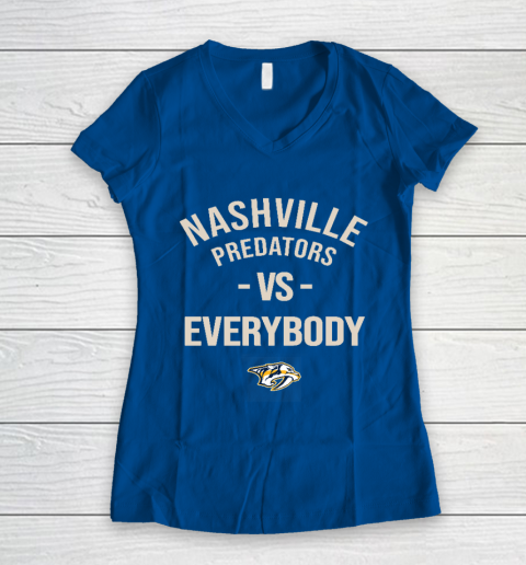 Nashville Predators Vs Everybody Women's V-Neck T-Shirt 7