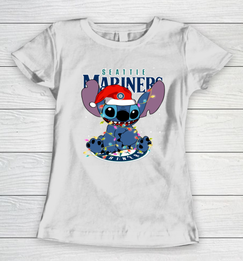 Seattle Mariners MLB noel stitch Baseball Christmas Women's T-Shirt