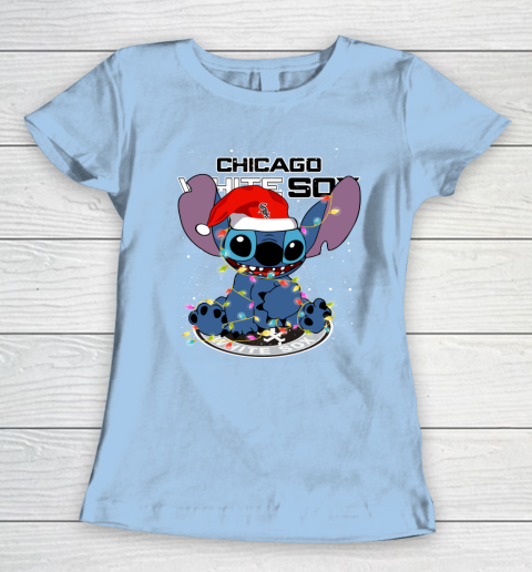 Chicago White Sox MLB noel stitch Baseball Christmas Women's T-Shirt 4