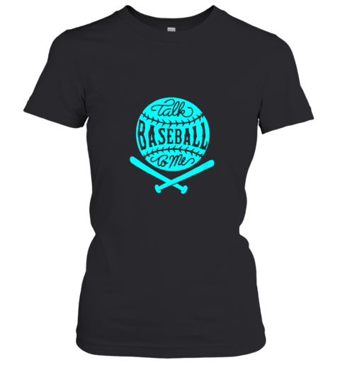 Talk Baseball To Me Groovy Ball Bat Silhouette Women's T-Shirt