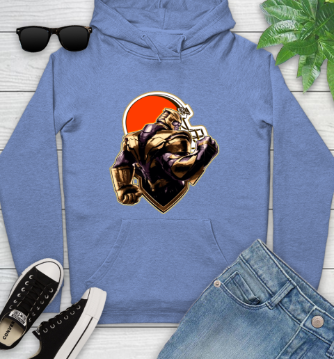 NFL Thanos Avengers Endgame Football Sports Cleveland Browns Youth Hoodie 12